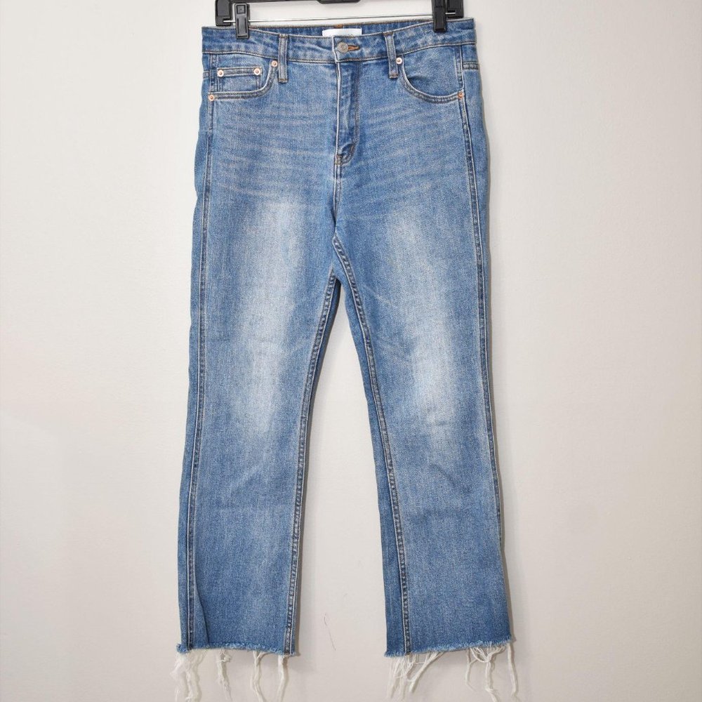Popsugar High Rise Raw Hem Ankle Jeans Size 10